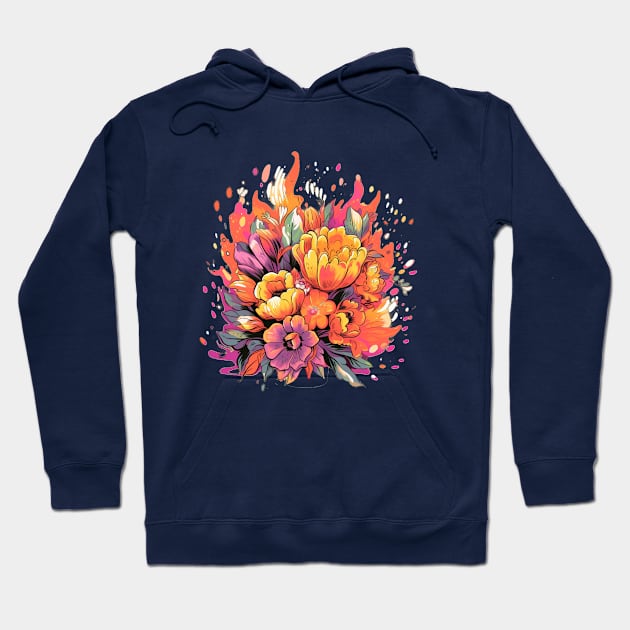 Flowers on Fire Hoodie by mattmattson